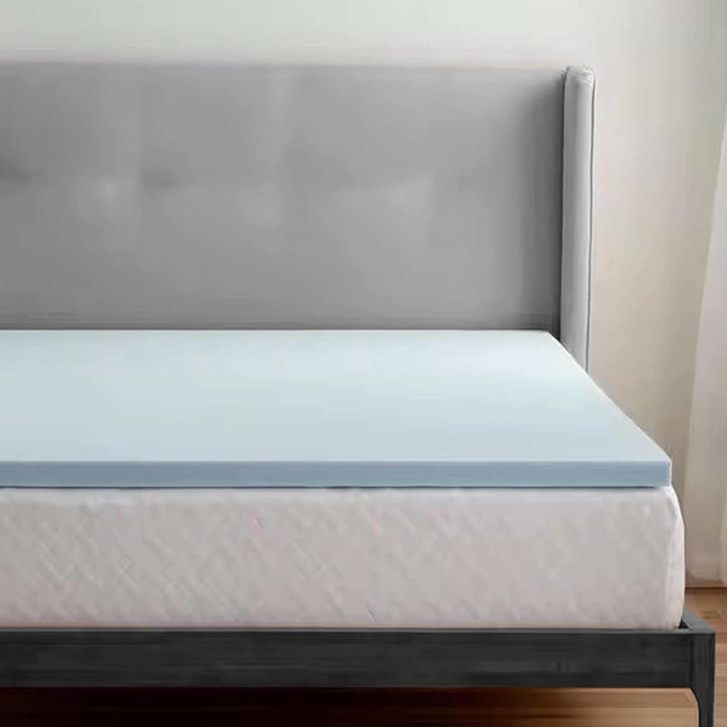 Delara 2-in Gel-Infused Memory Foam Mattress Topper High-Density Cooling Foam with Ventilated Airflow Design