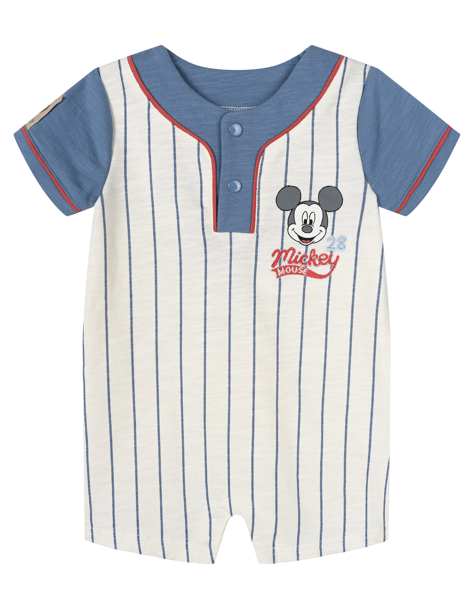 Disney Mickey Mouse Baby Boys' 2-Piece Baseball Romper and Hat Set