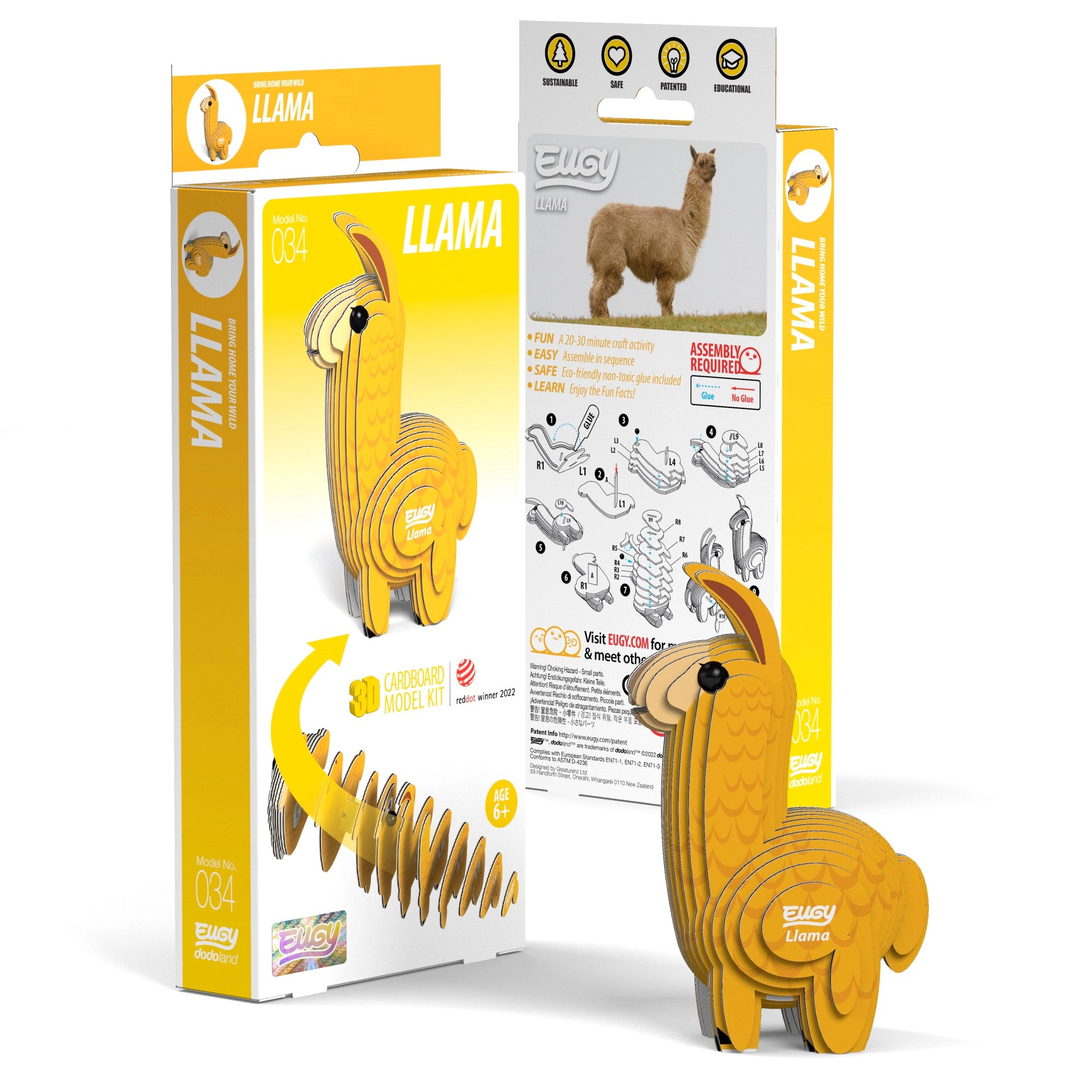 EUGY Llama 3D Puzzle - contains 20 puzzle pieces