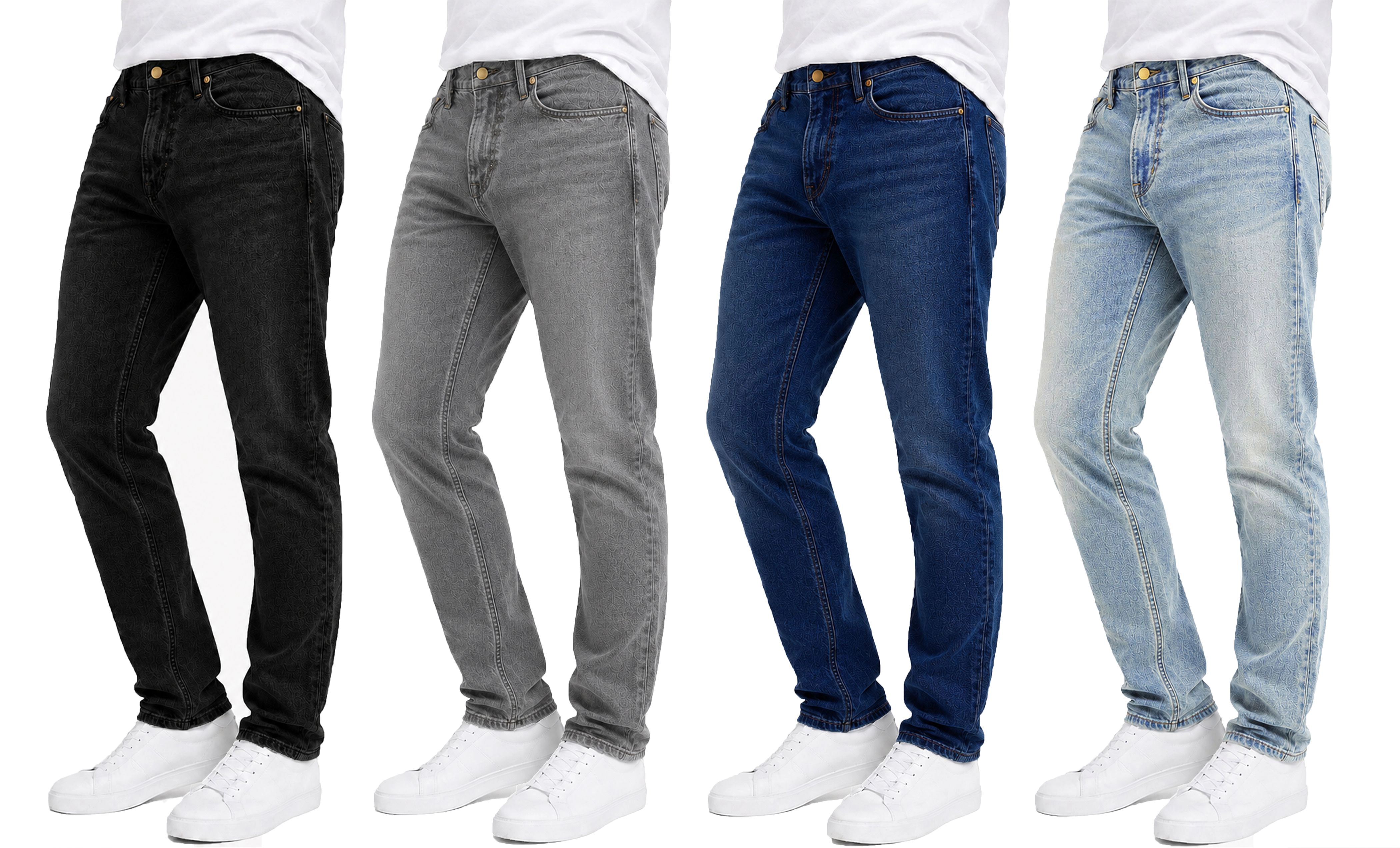 Men's Flex Stretch Slim Straight Jeans with 5 Pocket (Sizes, 30-42)