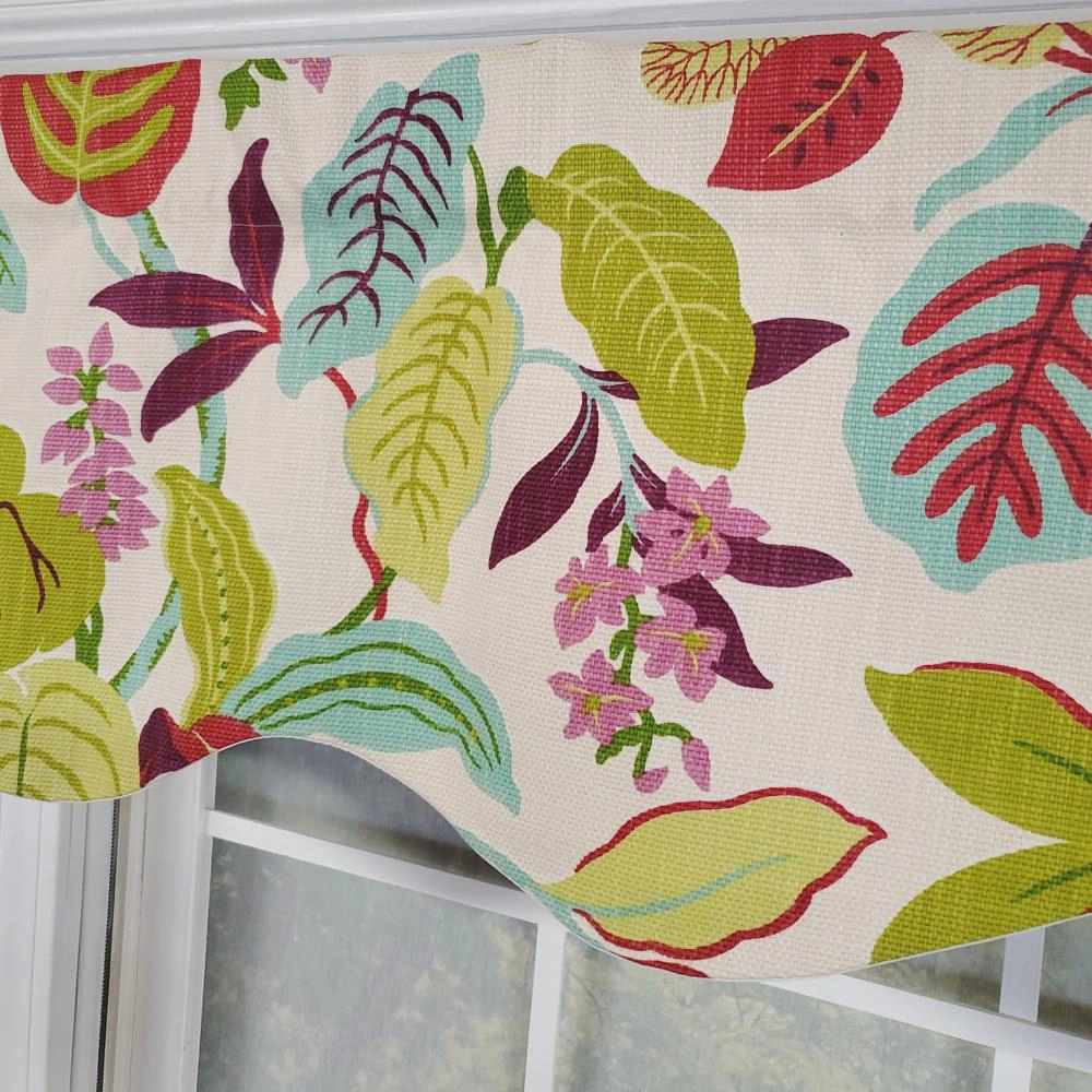 RLF Home Antonia Provence Colorful Leaves and Blossoms Effortless Installation Luxurious Window Valance 50"x15" Spring