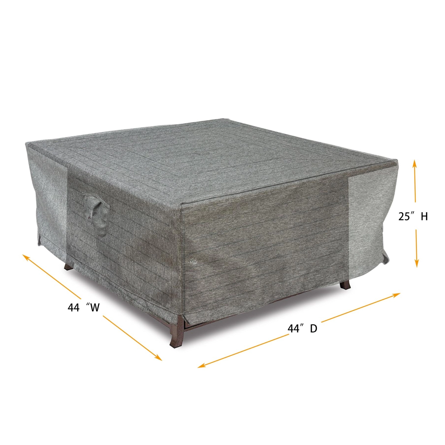 Summerset Shield Platinum 3-Layer Water Resistant Outdoor Fire Table Square Cover - 44x44", Grey Melange