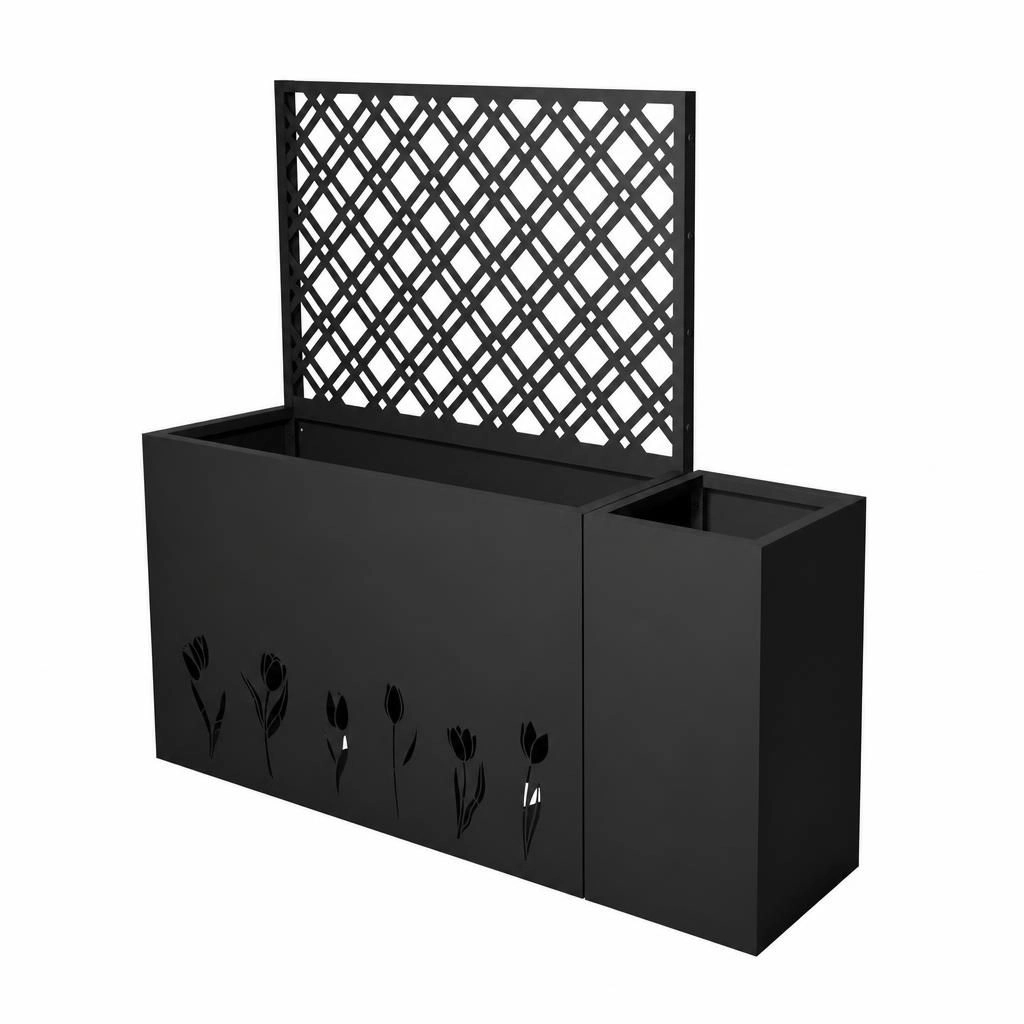 WOW PIONEER Sturdy Solid Iron Outdoor Garden Planter Weather Resistant for Patio Yard Balcony