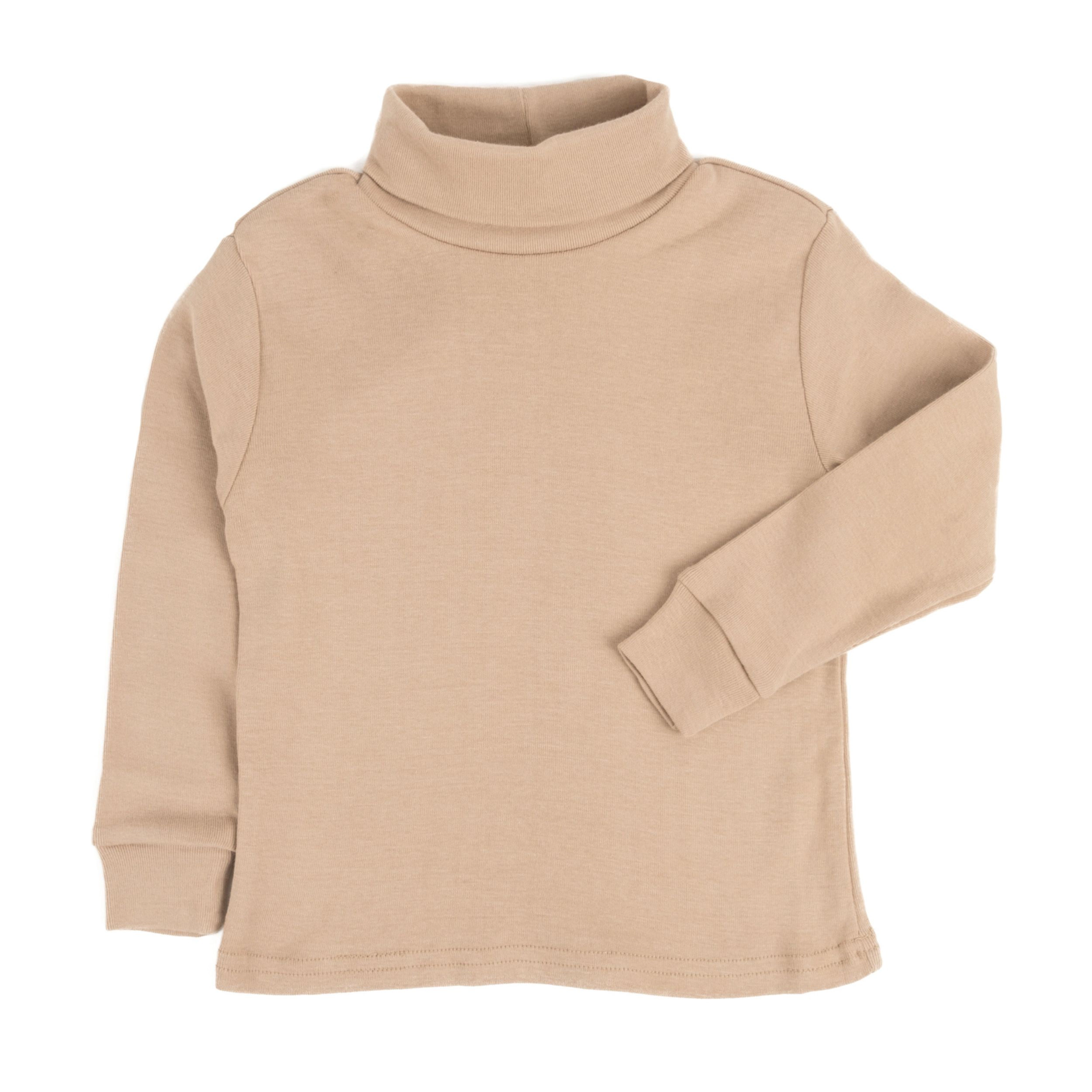 Leveret Toddler/Kids Basics Neutral Solid Cotton Turtleneck
