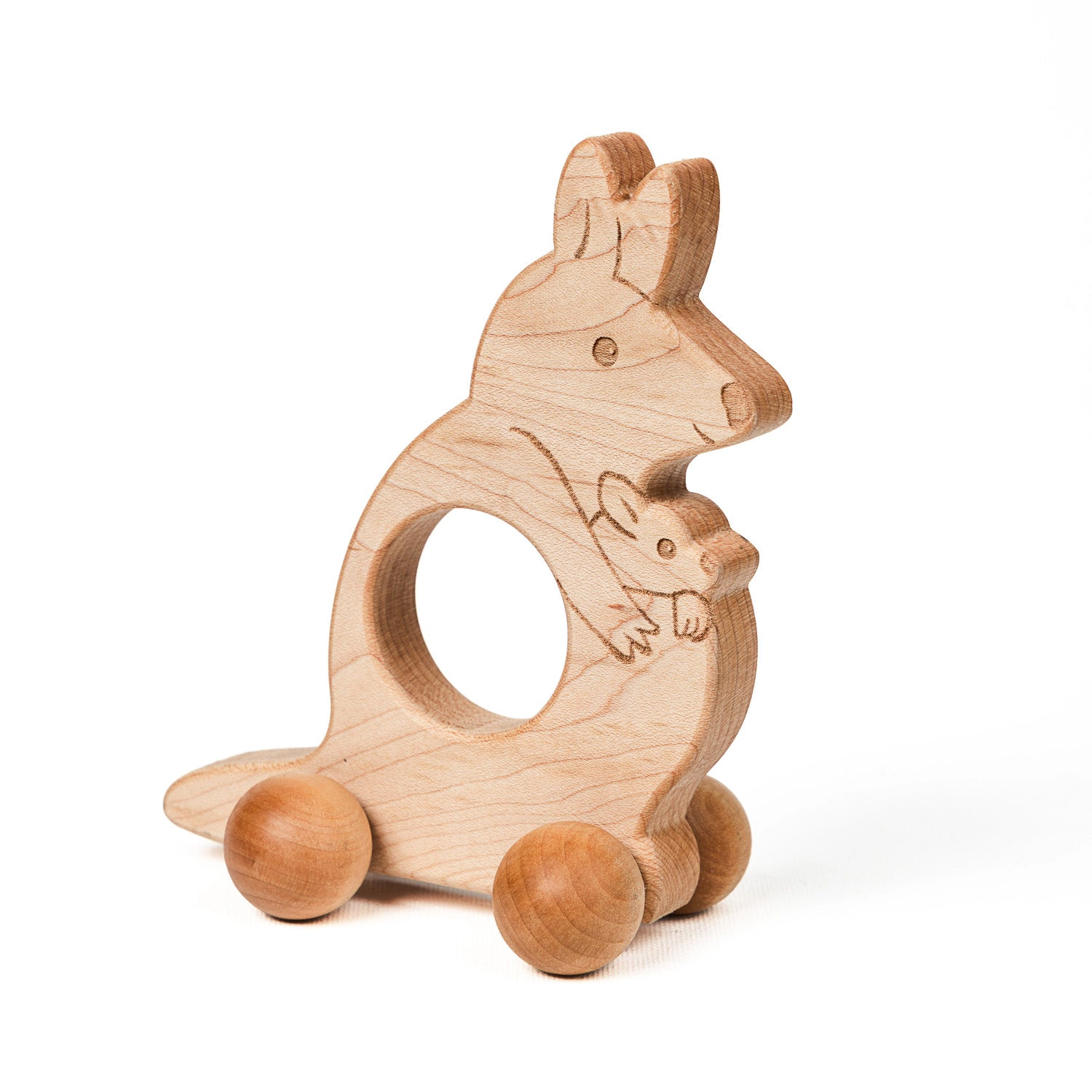 Easy Grasp Kangaroo Push Toy - Made in the USA