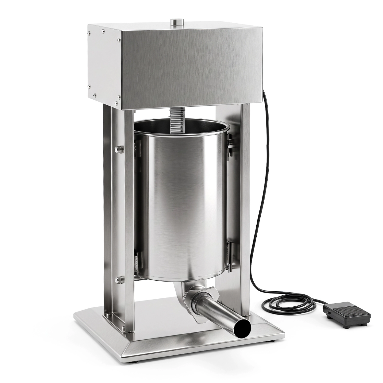 LJG 12L Electric Sausage Stuffer with 4 Stuffing Tubes Foot Pedal and Stepless Speed Control
