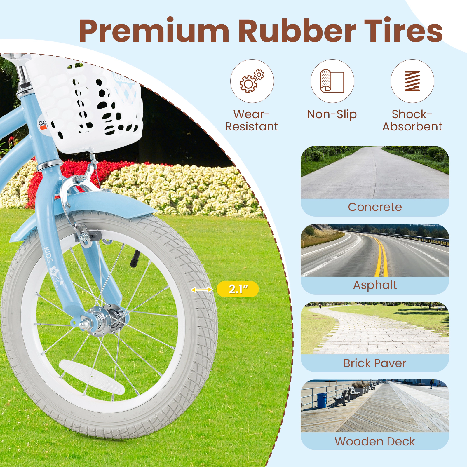 LJG Kids Bike with Adjustable Handlebar and Seat