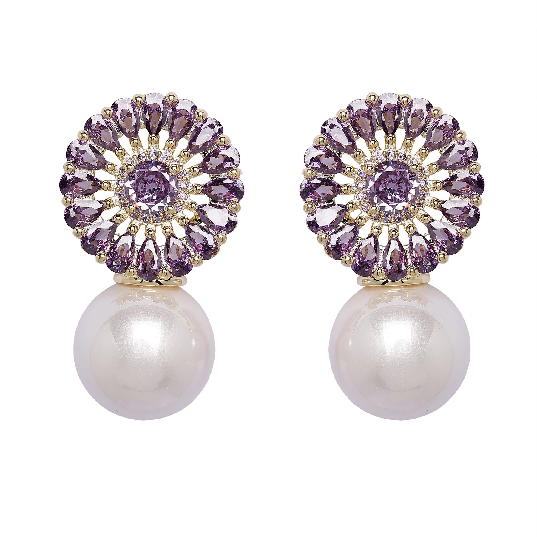 AGP PARIS Womens Floral Drop Earrings