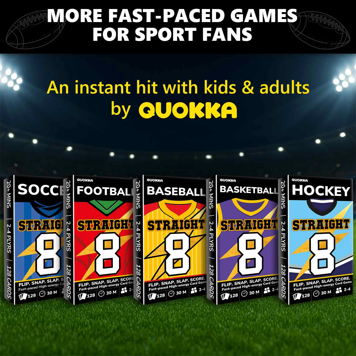 QUOKKA Fast-Paced Card Game for Kids & Adults, Number Sequence Action 2–8 Players