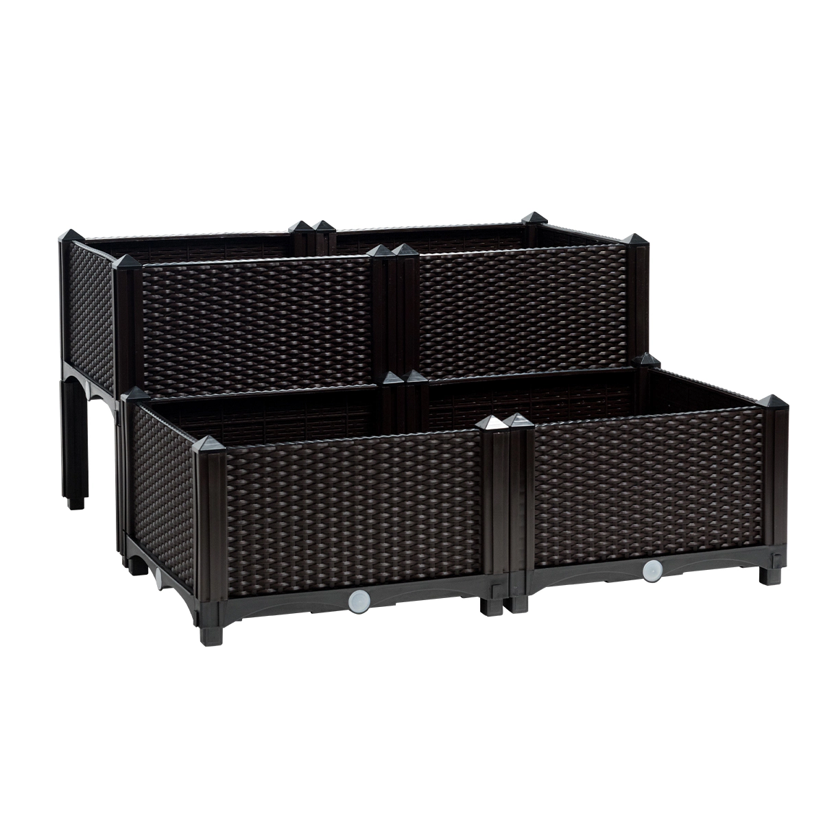 SlickBlue Set of 4 Raised Garden Planter Boxes with Self Watering System and Legs