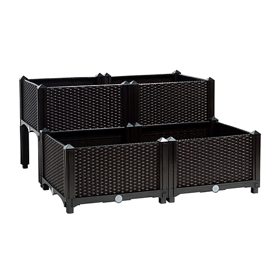 SlickBlue Set of 4 Raised Garden Planter Boxes with Self Watering System and Legs