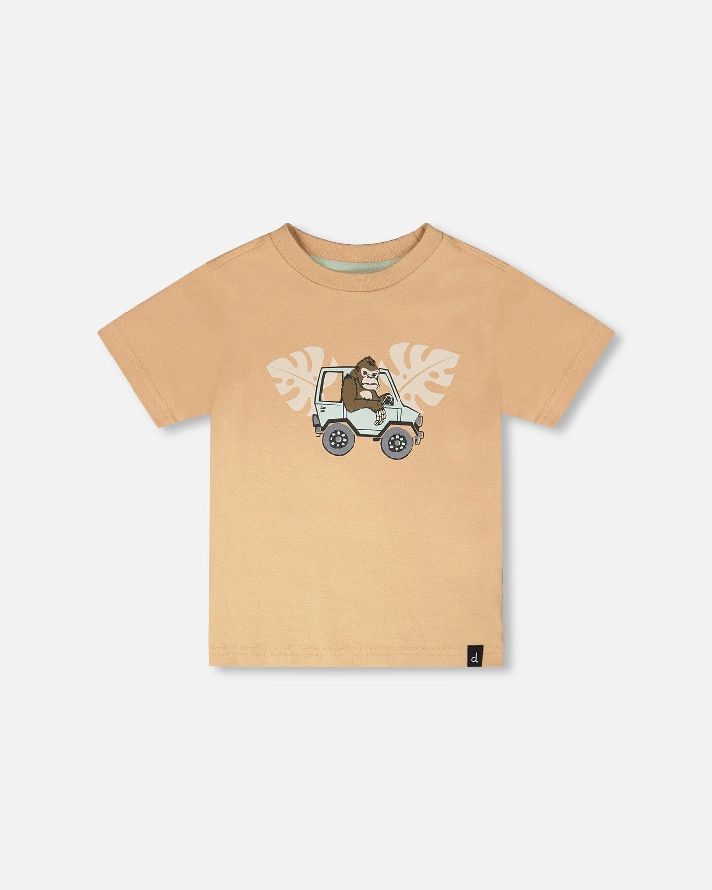 Deux par Boys Organic Cotton Gorilla Jeep Graphic Short Sleeve T-Shirt
