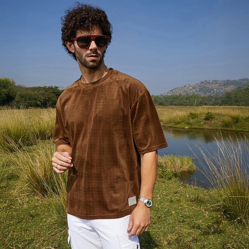 Tartan-Plaid Oversized T-Shirt
