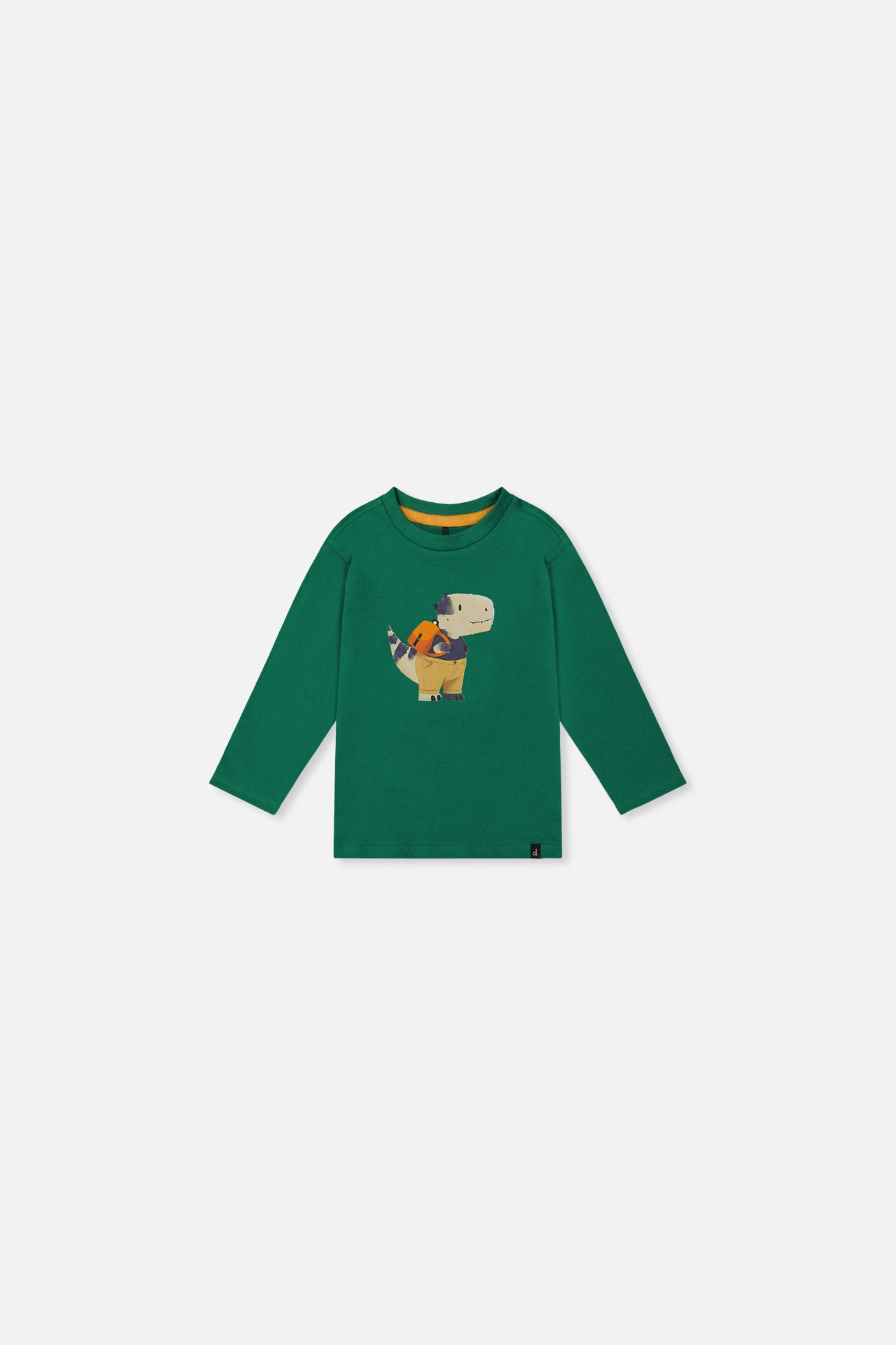 Deux par Boys Long Sleeve Organic Cotton Dino Appliqué T-Shirt