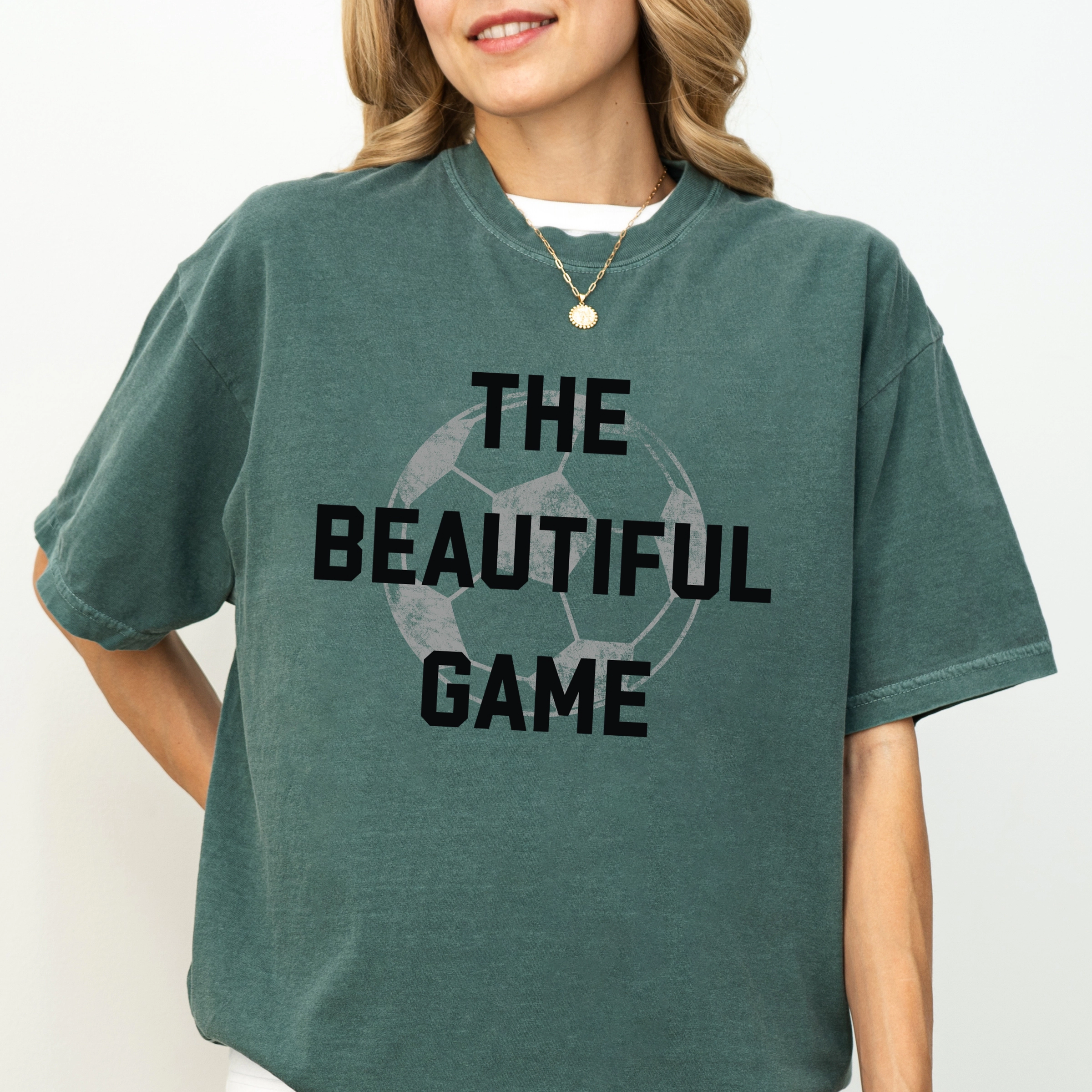 Simply Sage Market - The Beautiful Game Varsity Women's Garment Dyed Graphic T-Shirt