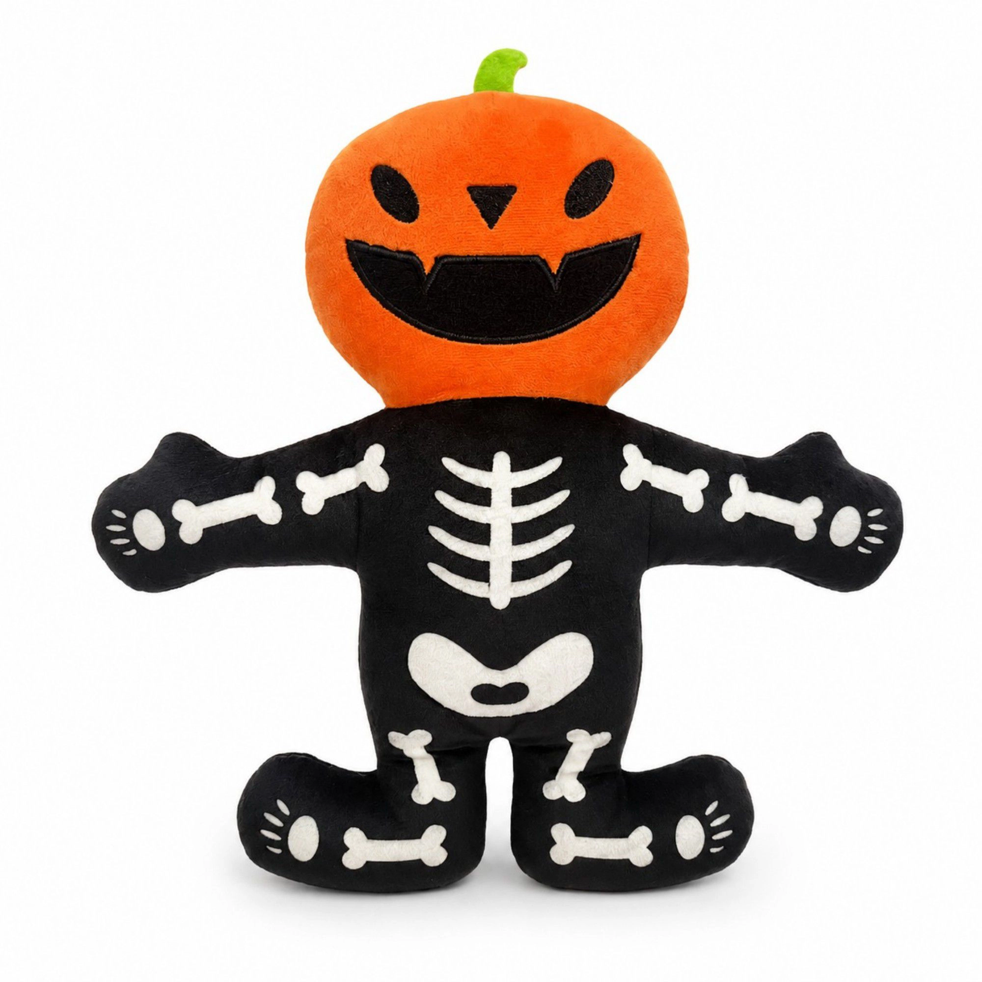 Alilang Pet Halloween Pumpkin Skeleton Plush Squeaker Dog Toy