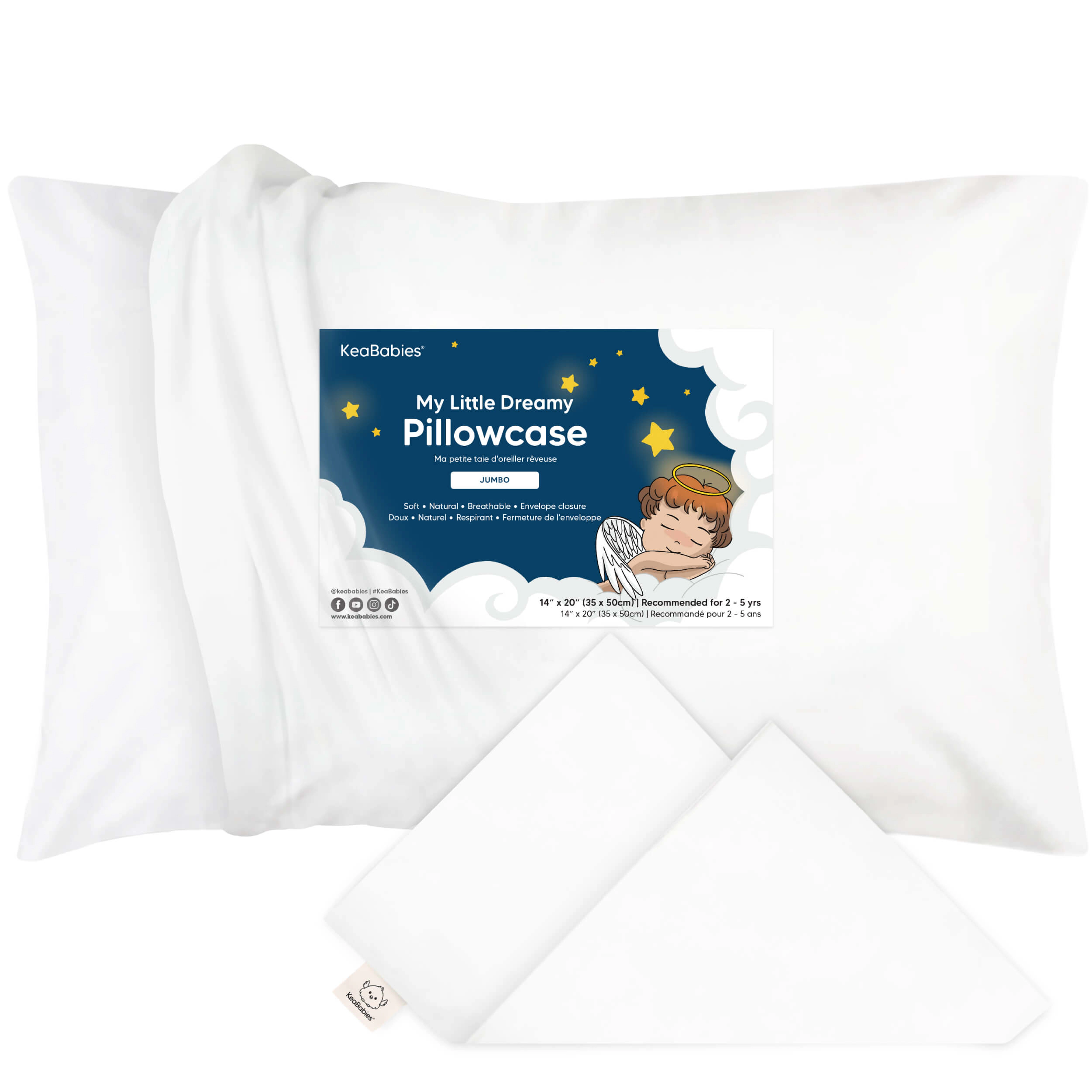 KeaBabies Jumbo Toddler Pillowcase 14X20"