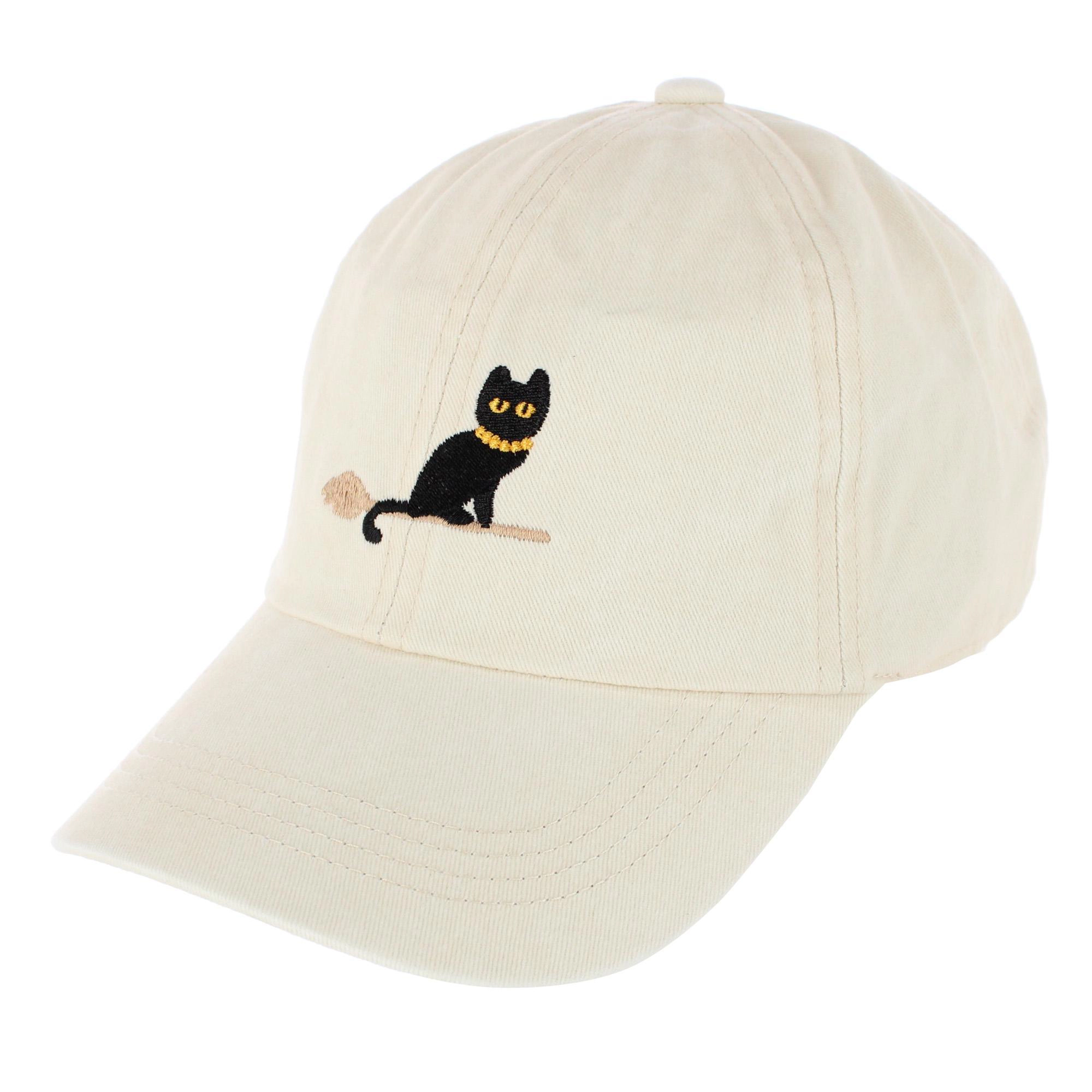 CTM Women's Halloween Witchy Cat Embroidered Baseball Cap