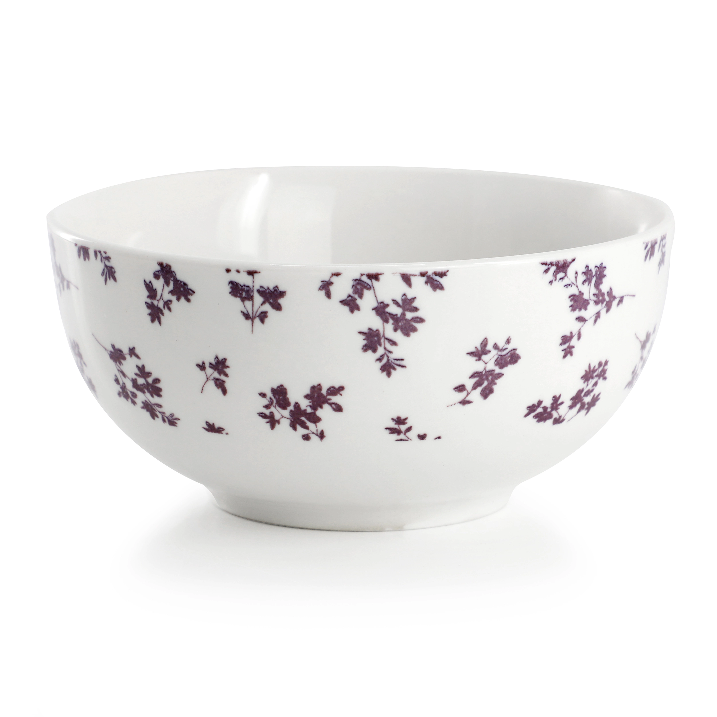Gibson Home Mountain Thistle Fine Ceramic 12 Piece Dinnerware Set in Purple