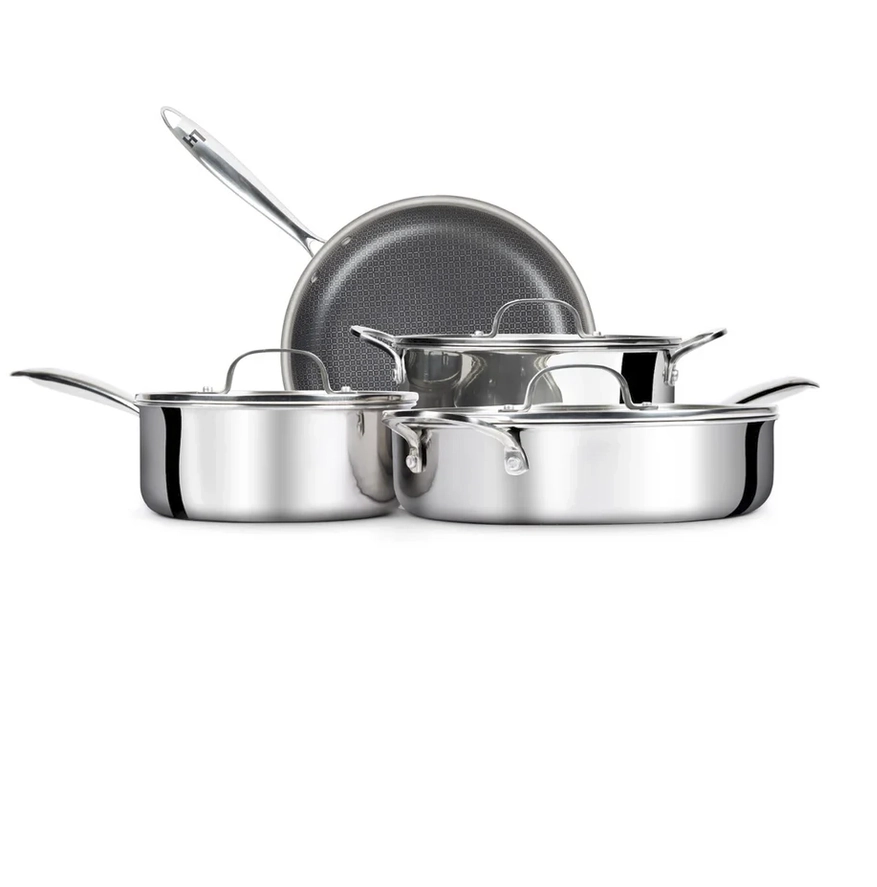 Lexi Home Premium 7-Piece Tri-Ply Stainless Steel Nonstick Cookware Set, Induction & Oven Safe