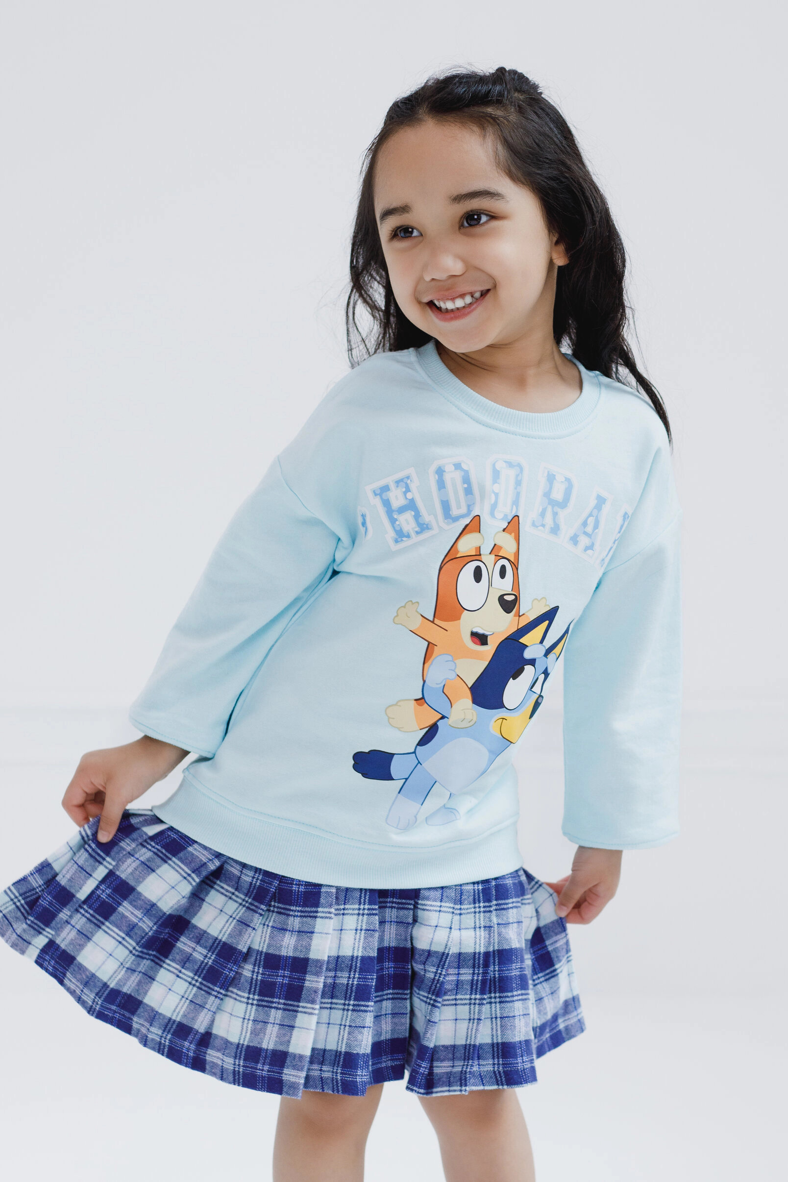 Bluey Girls' Fleece Sweatshirt and Pleated Skirt Set