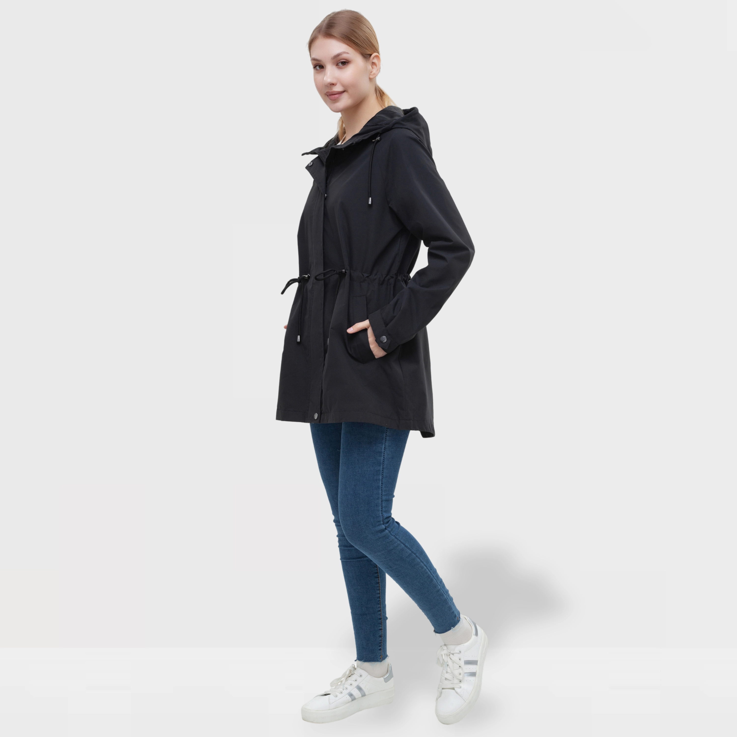 Rokka&Rolla Womens Water-Resistant Anorak Jacket Trench Coat