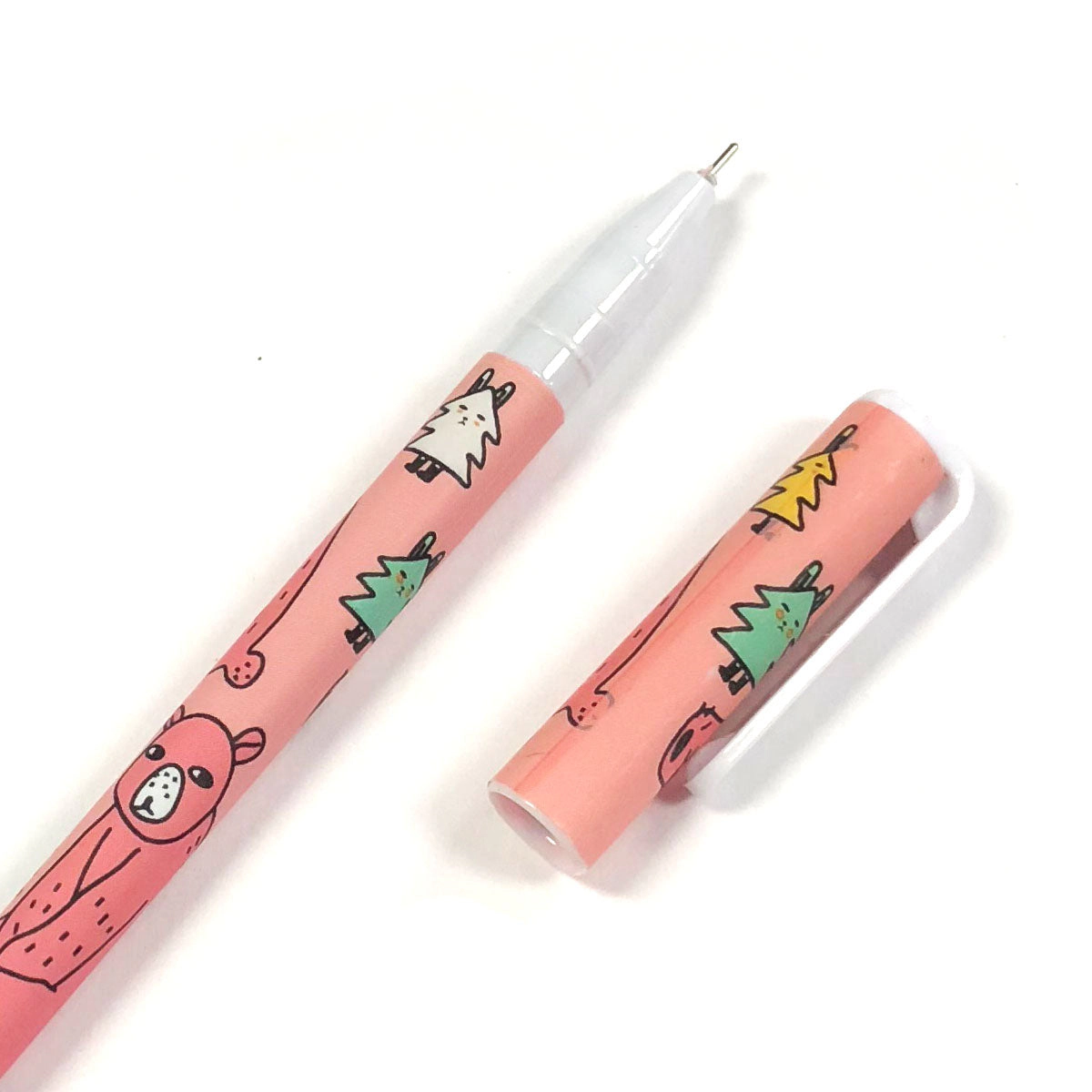 Wrapables Cute Novelty Gel Ink Pens, 0.5mm Fine Point, Cartoon Animal Black Ink, Set of 10