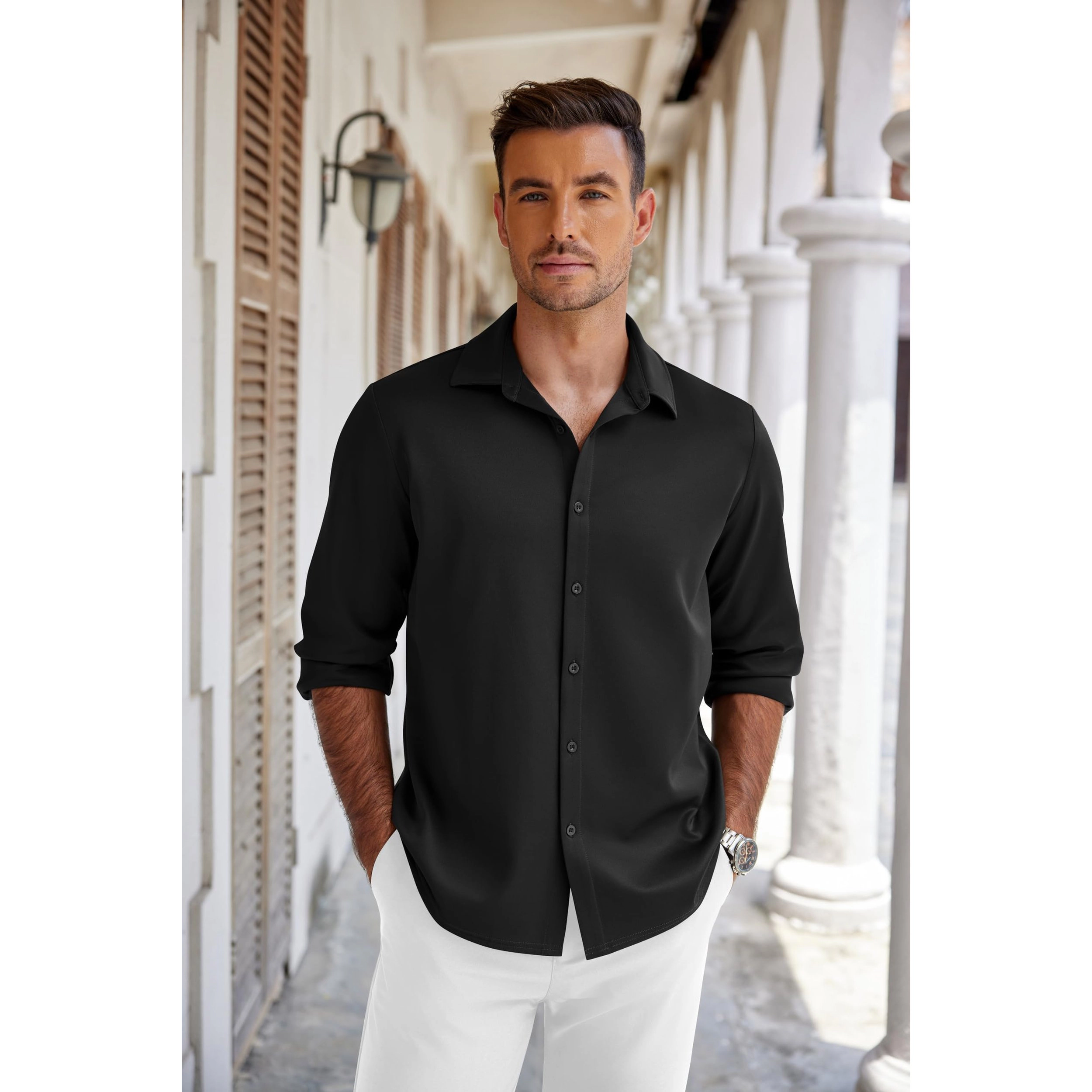 COOFANDY Men's Regular Fit Short Sleeve Camp Shirt