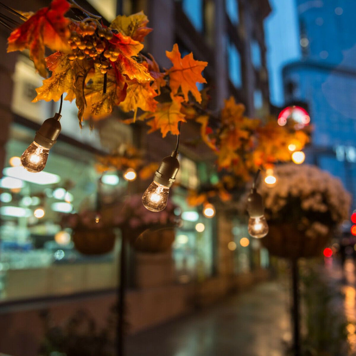 Slickblue Waterproof Outdoor Hanging Lights with Warm White Glow