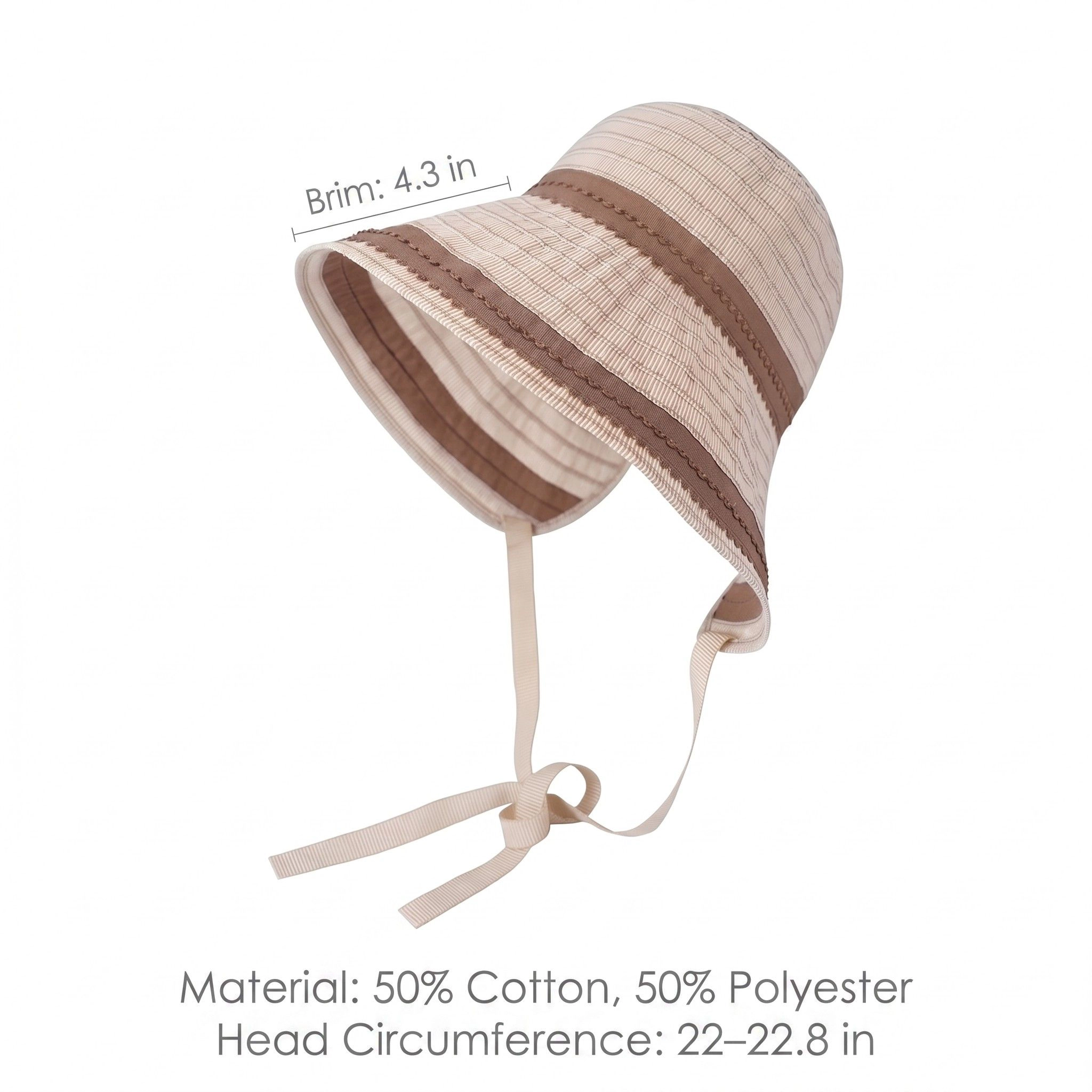 Anna-Kaci Womens Striped Bucket Sun Hat Wide Brim Adjustable Chin Strap Packable Beach