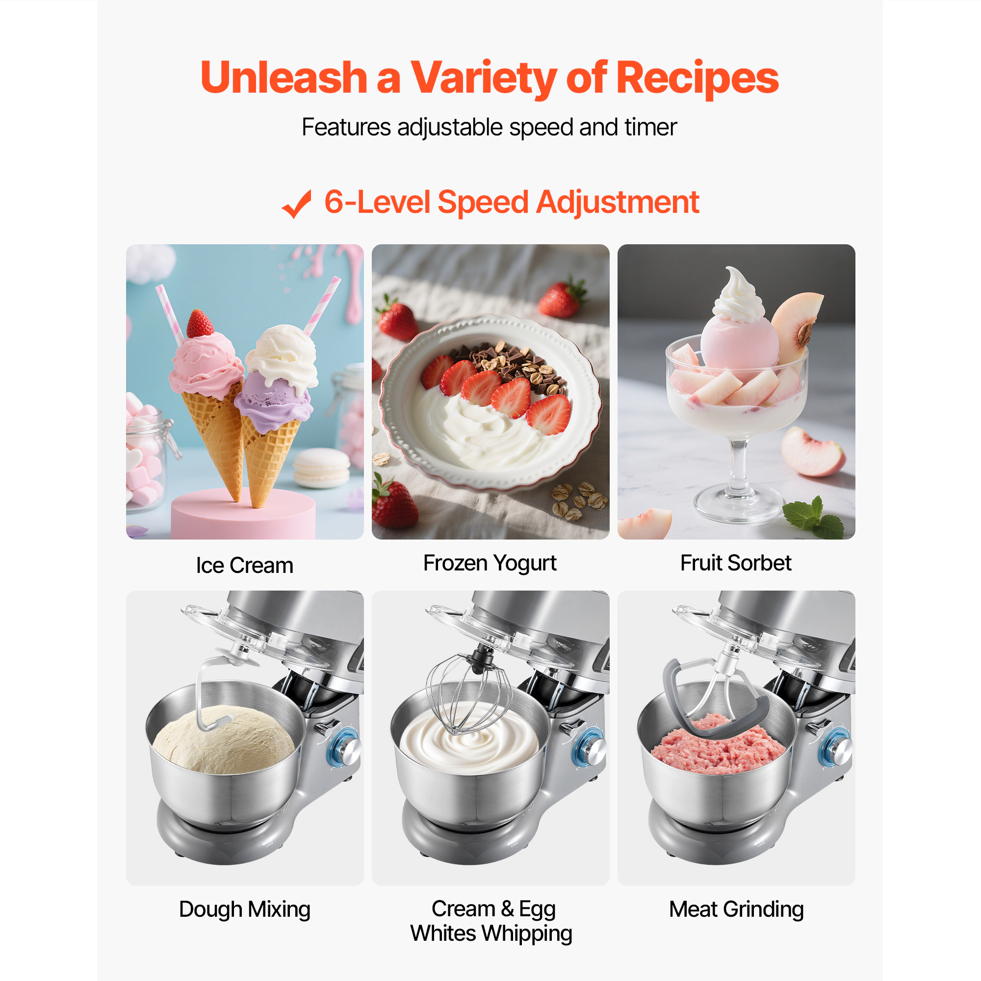 HONGGE Homemade Ice Cream Maker for Gelato, Sorbet & Frozen Yogurt
