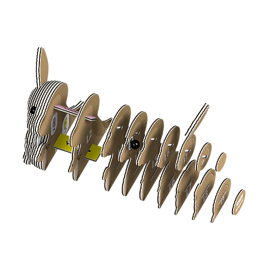 EUGY Kangaroo 3D Puzzle - contains 26 puzzle pieces