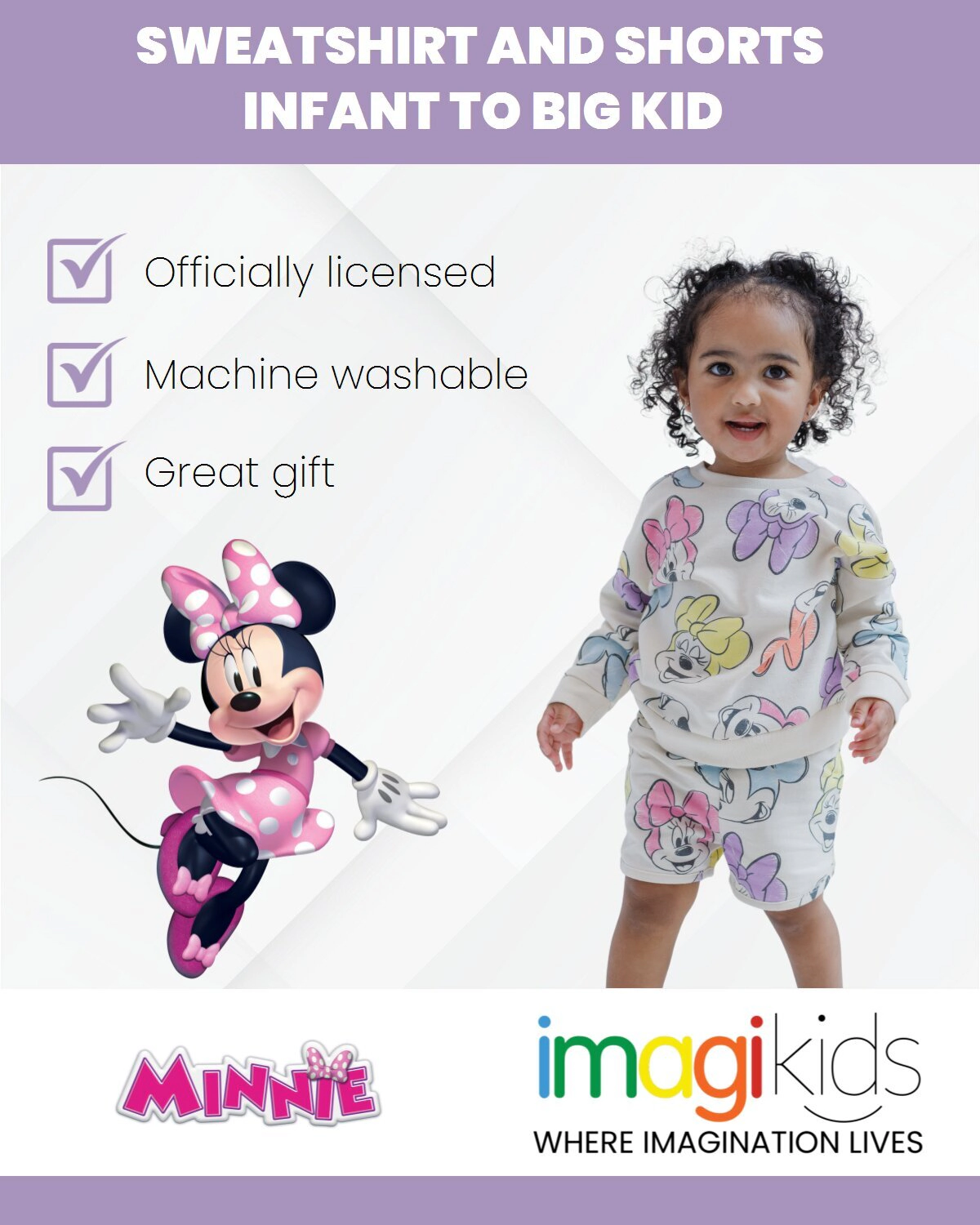 Disney Girls' 2-Piece Sweatshirt and Shorts Set