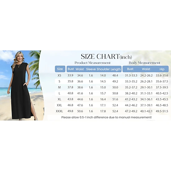 Zeagoo Women's Round Neck Sleeveless Maxi Dress