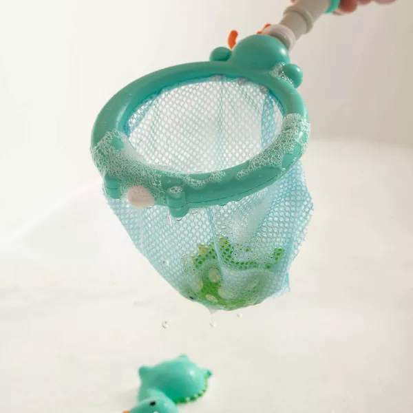 Sperric Fun Dinosaur Fishing Game for Kids 5Pk Magnetic Floating Bath & Pool Toy Set w/ Wind-Up Rods Engaging Water Play