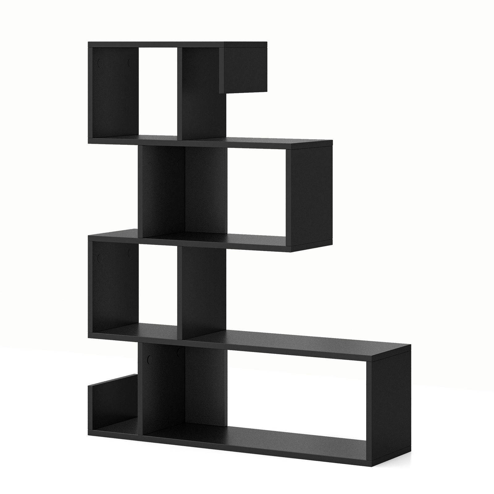 SlickBlue Modern S Shaped Bookcase with Storage Shelves