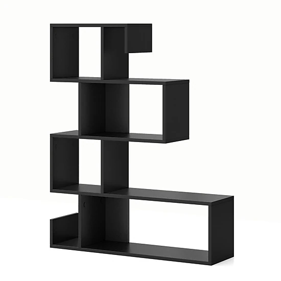 SlickBlue Modern S Shaped Bookcase with Storage Shelves