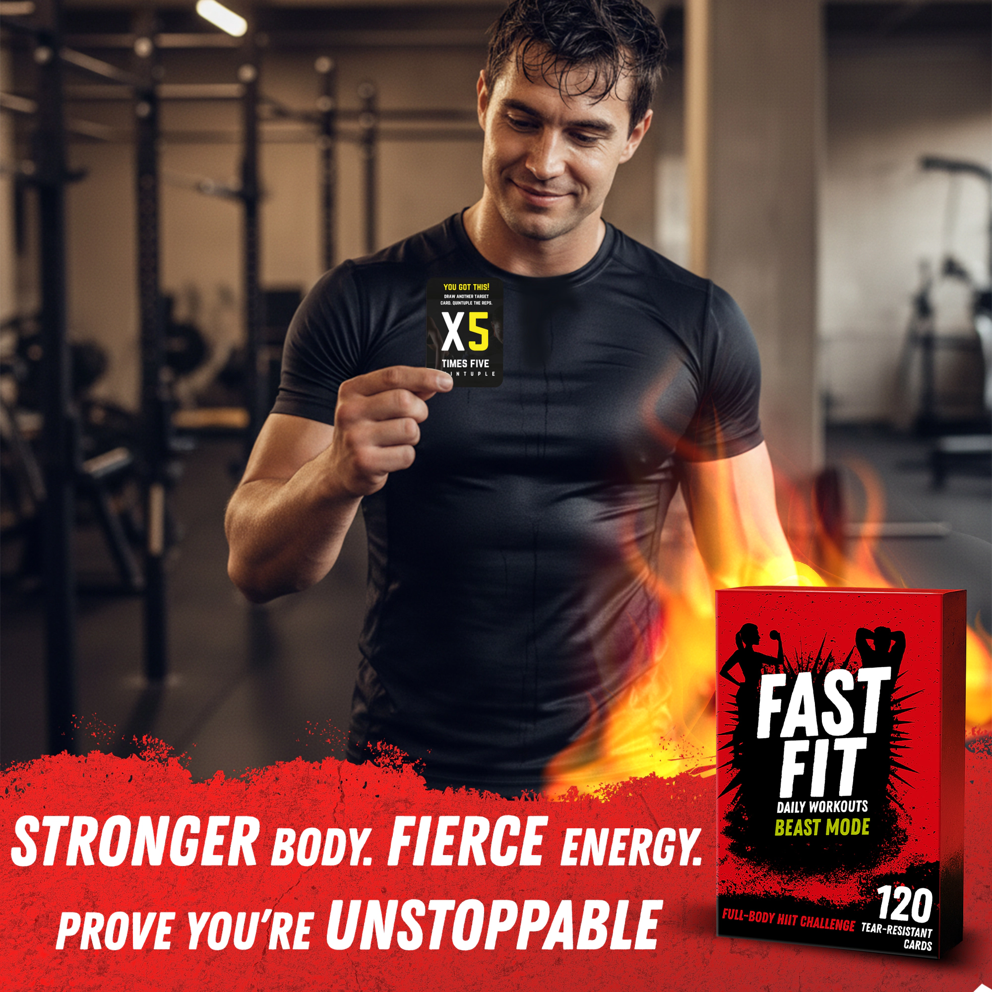 QUOKKA HIIT Workout Cards Set – 120 Exercise for Full-Body Fitness Training