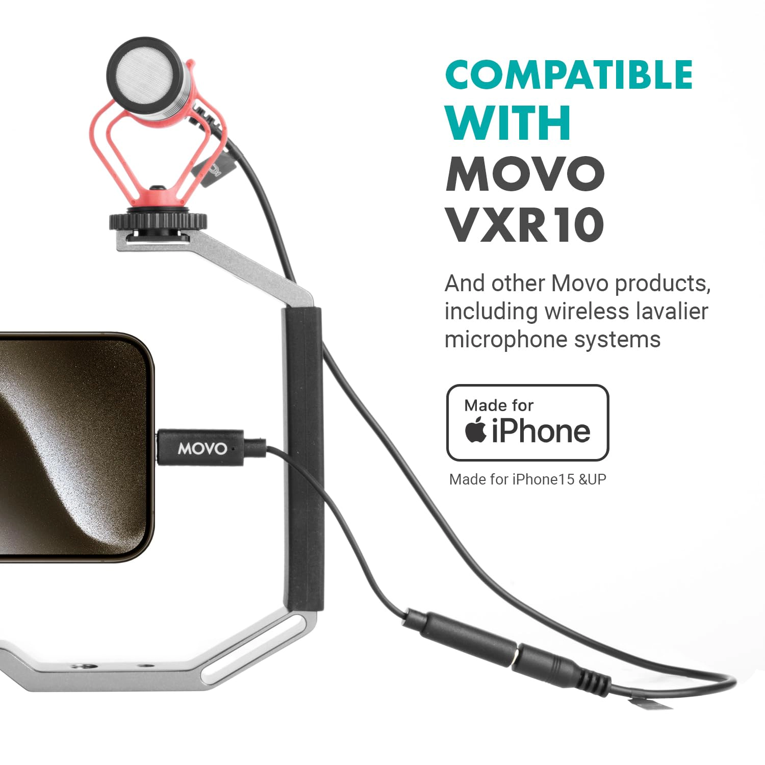 Movo Female 3.5mm TRRS Microphone Adapter Cable to USB-C Connector Dongle