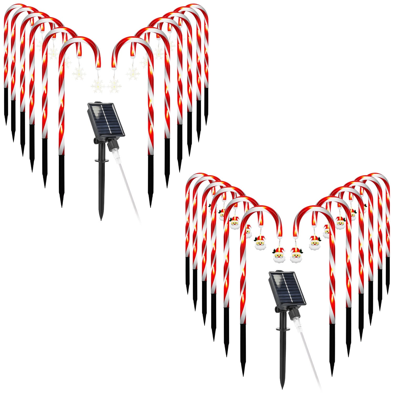 GBruno Solar Candy Cane Pathway Lights 72 LEDs