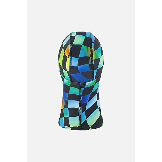 Deux par Deux Boys Brushed Jersey Checkered Print Balaclava with Reflective Patch