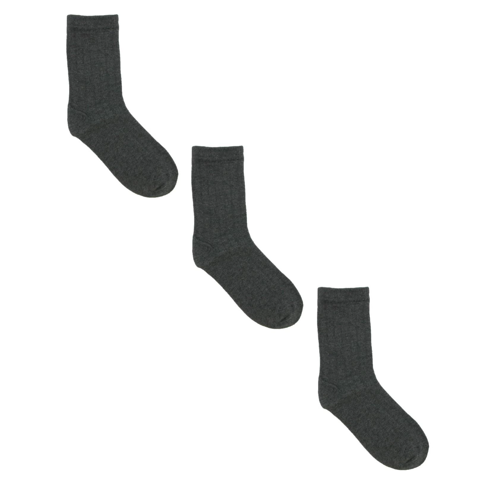 Jefferies Socks Kids' Cotton Ribbed Uniform School Crew (Pack of 3)