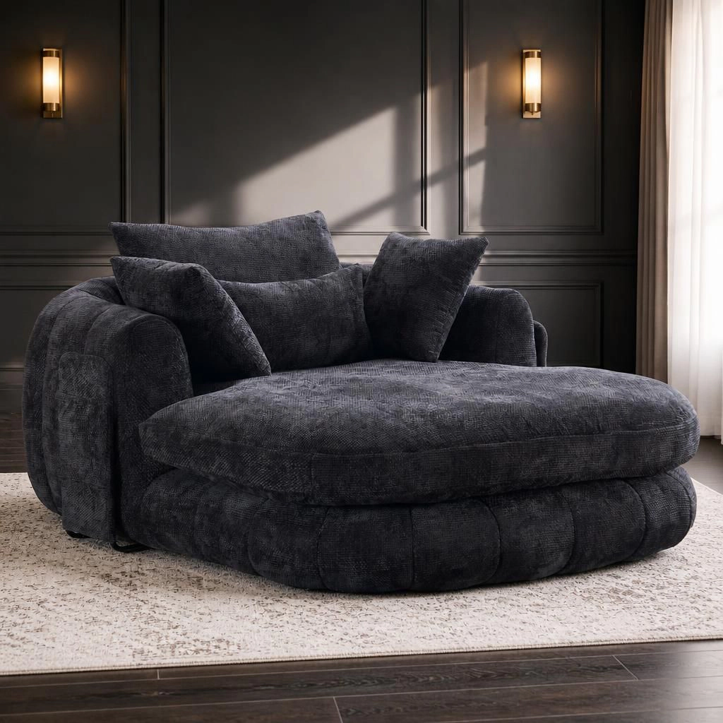 GOODSILO Soft Chenille Large Size Comfy Lazy Sofa Lounge Chair