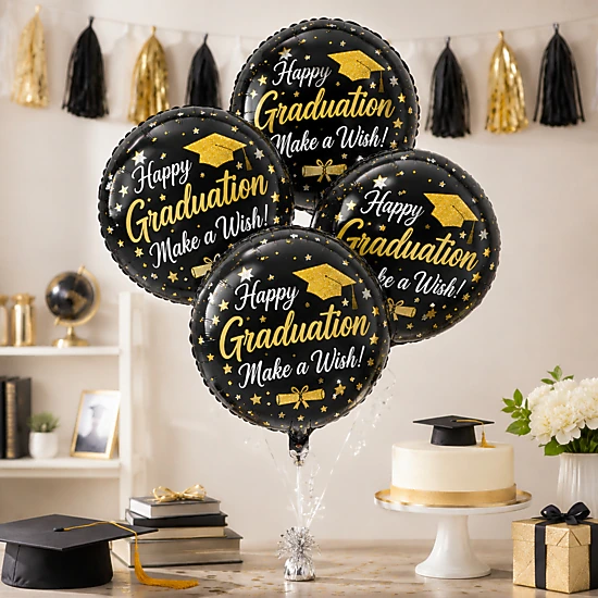 LoonBalloon Make A Wish Multicolor Foil Balloons 5-Count 18 in., Color ...