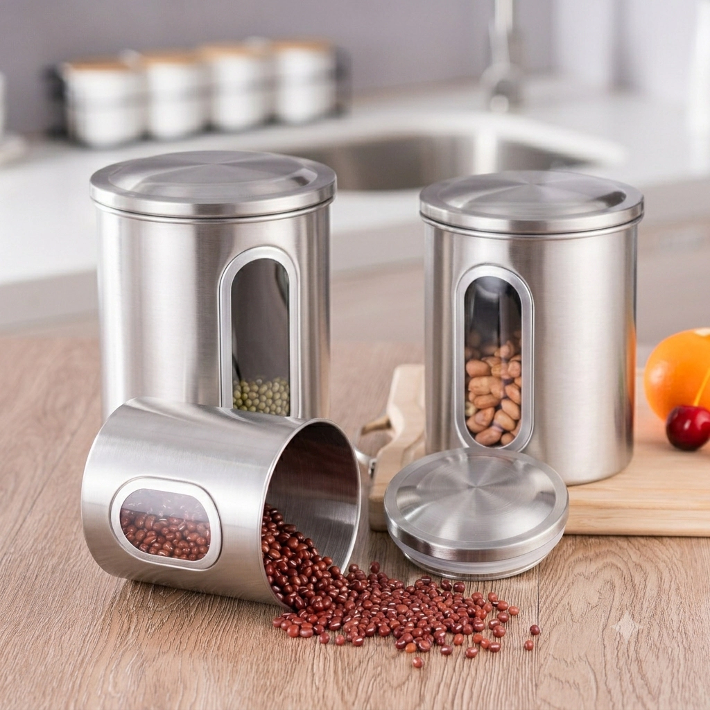 Mega Casa Stainless Steel Containers Set of 3 for Kitchen
