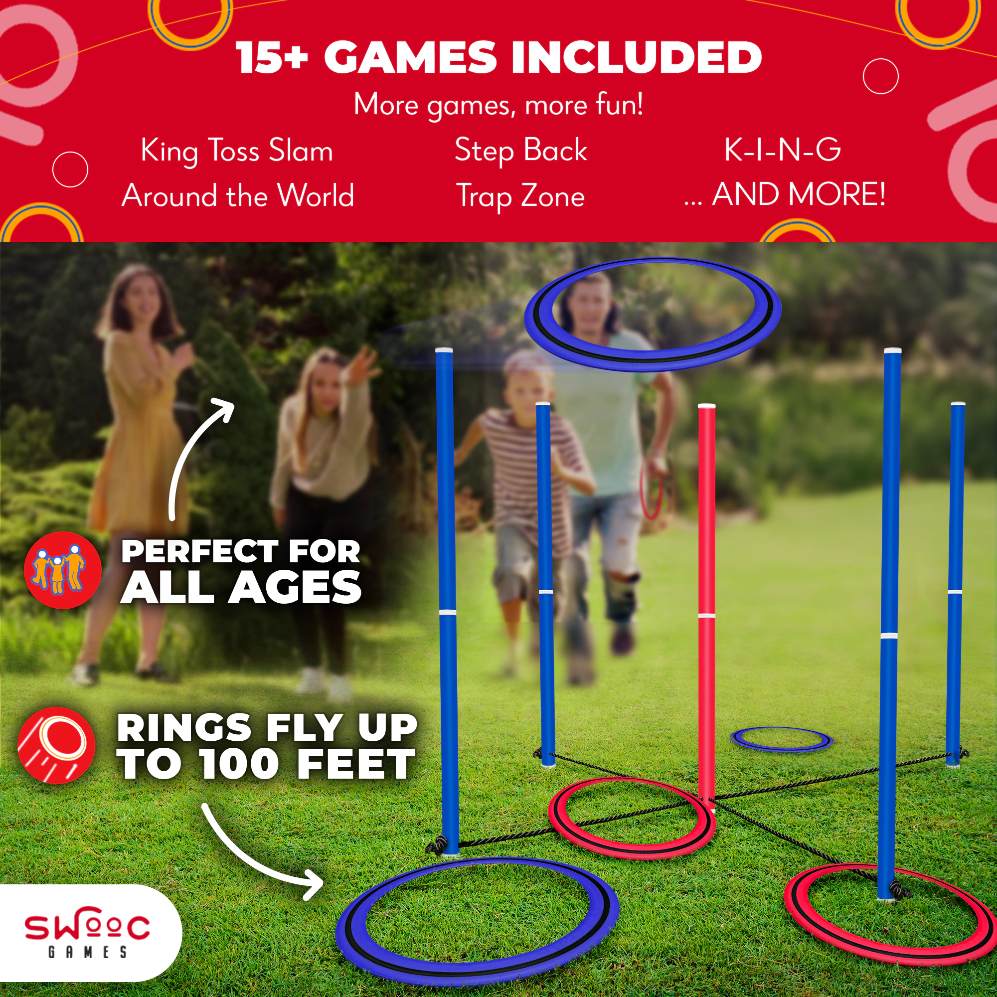 Swooc Games | King Toss™ | Giant Ring Toss Game for Kids and Adults