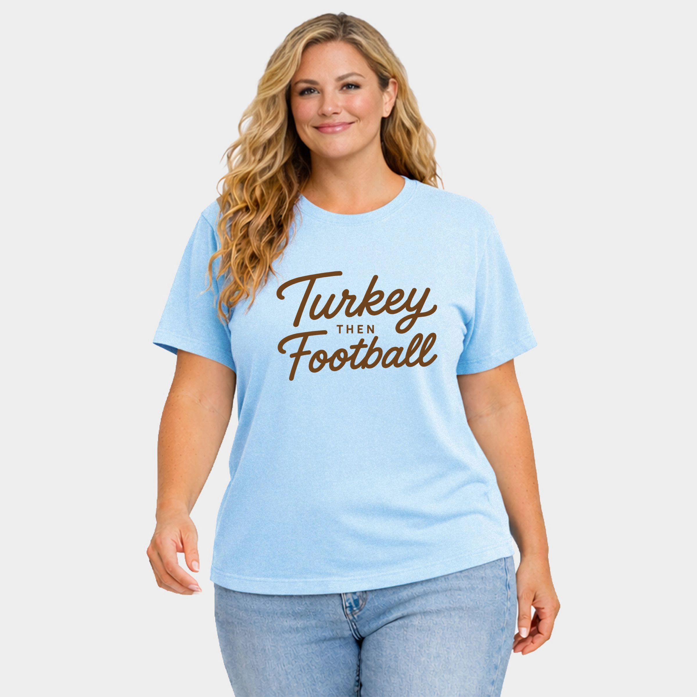 Simply Sage Market - Women's Plus Sized Garment Dyed Graphic T-Shirt Turkey Then Football