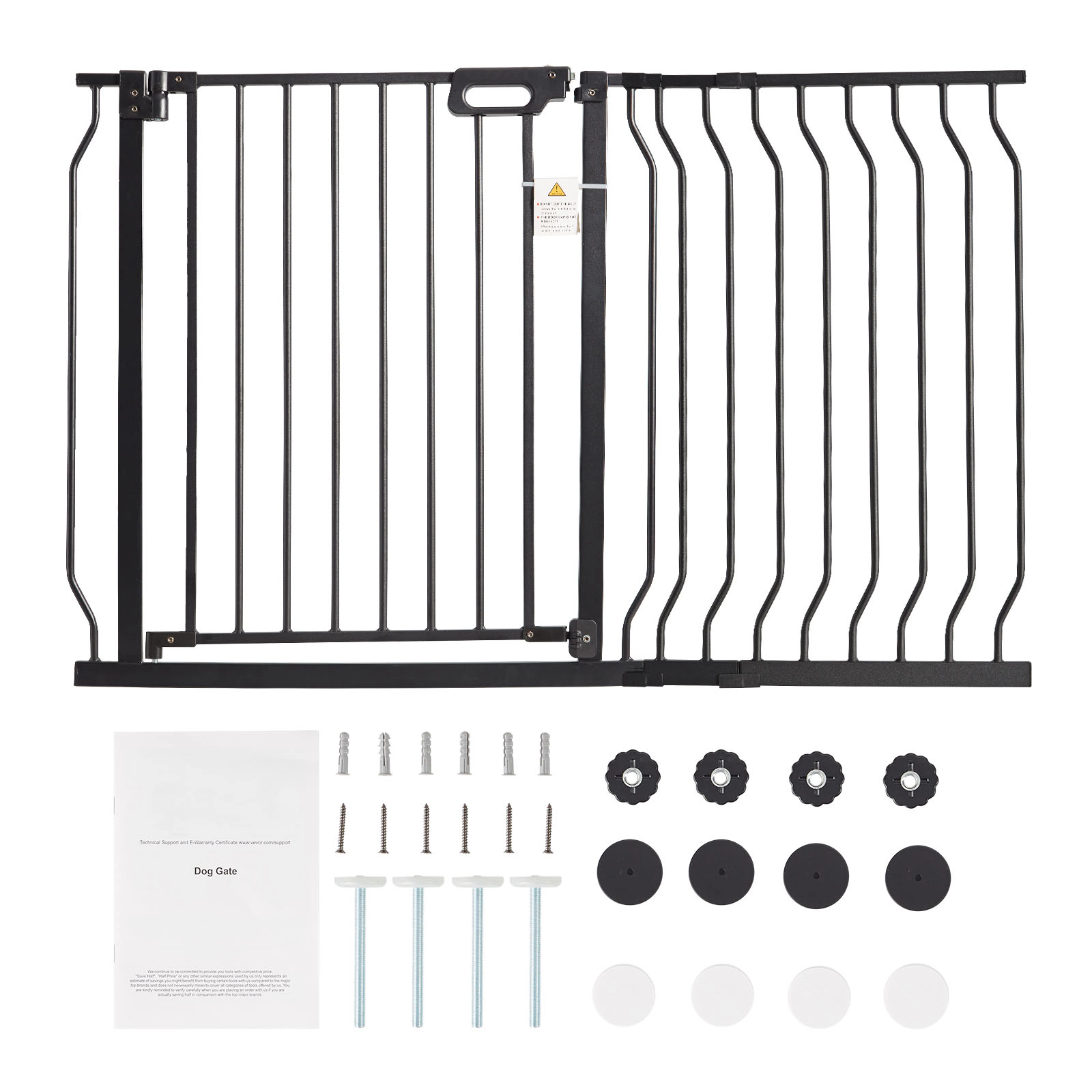 HONGGE Baby Gate for Stairs Adjustable Width Dog Gate No Bottom Bar One-Handed Operation Easy Drilling Installation