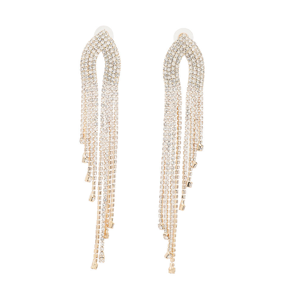 SOHI Women's Silver-Toned Cluster Drop Earrings