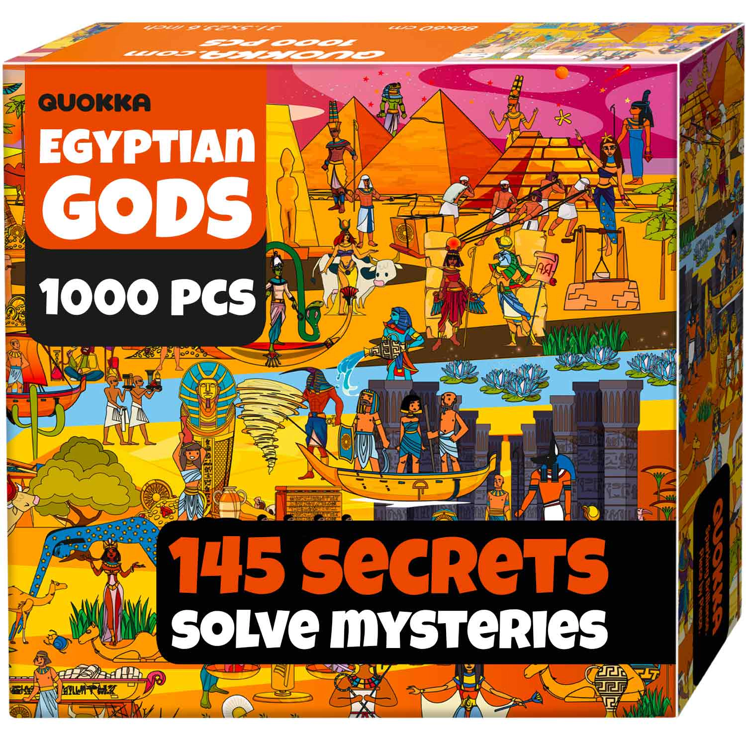 QUOKKA 1000-Piece Jigsaw Puzzles for Adults – Egyptian Gods, Greek Gods and Norse Premium Box, Extra Fun Challenges